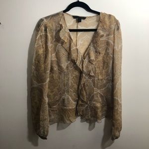 Express silk ruffled top